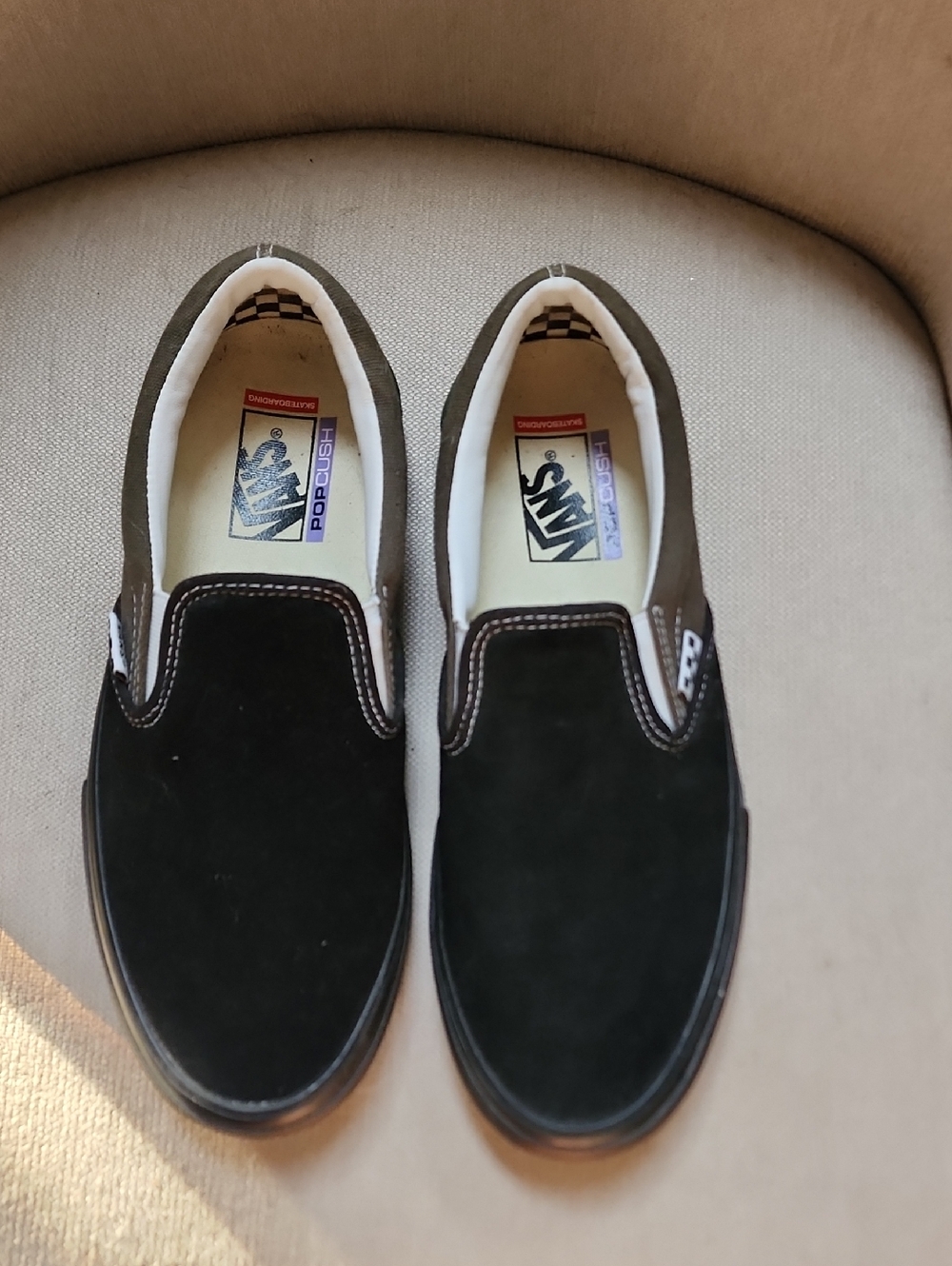 Val Surf Vans Men's Slip-On Suede Loafers in Black and Brown